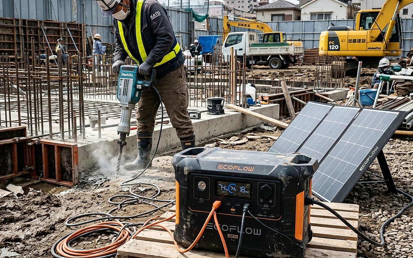 EcoFlow製品を使った屋外電源活用のイメージ