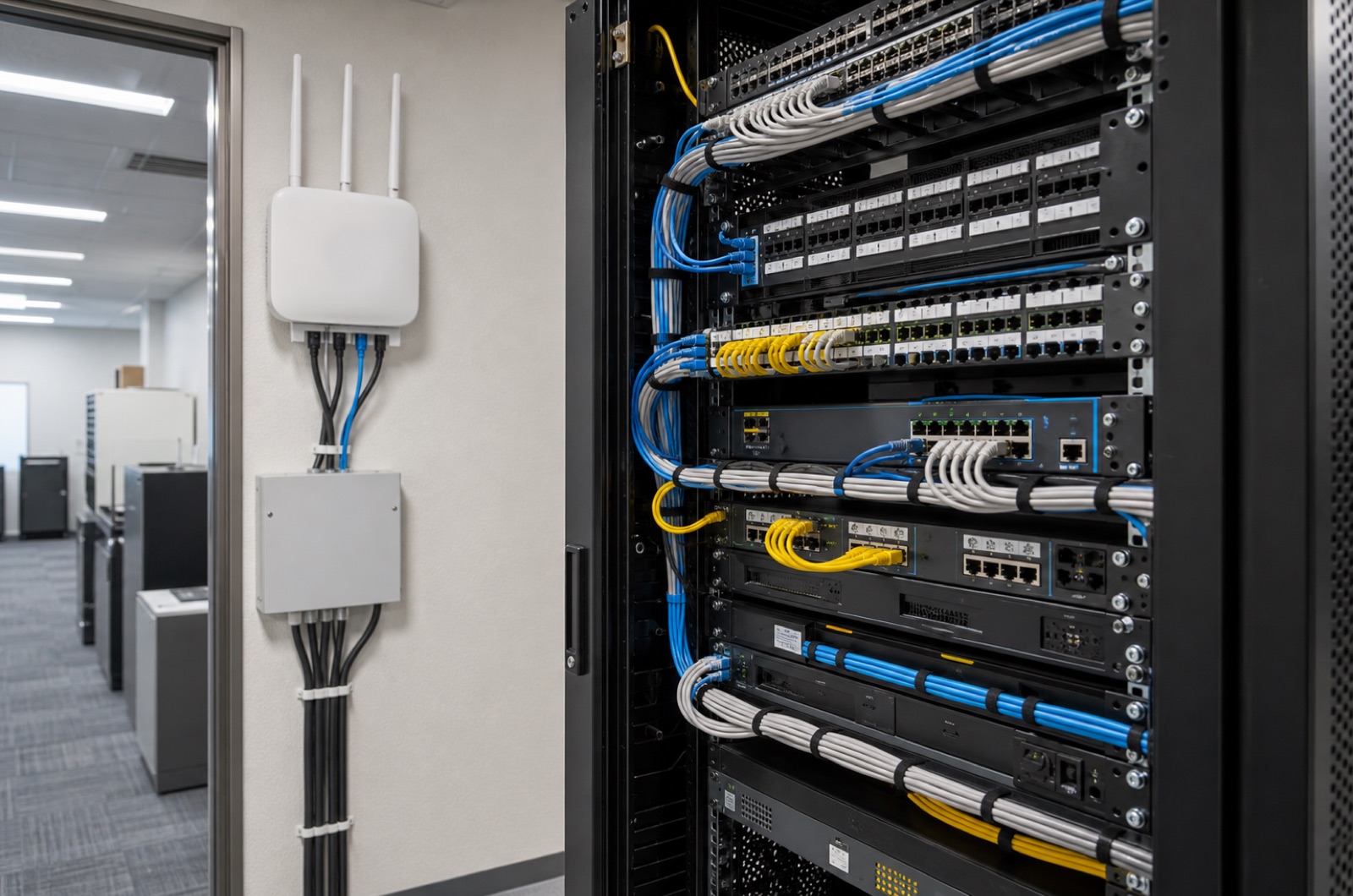 ネットワーク機器とPC設定の支援イメージ