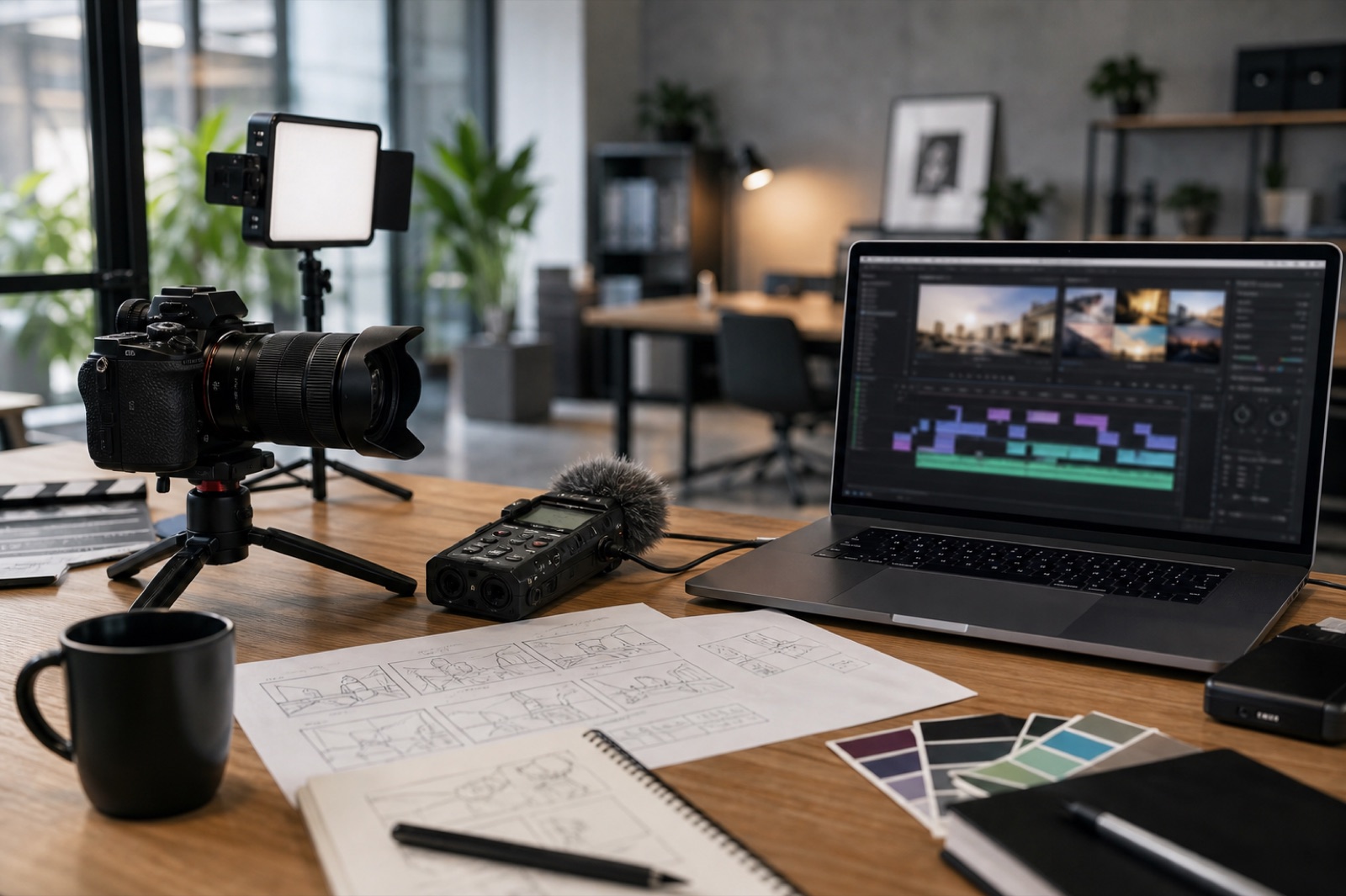 製品PRの動画制作と資料制作のイメージ